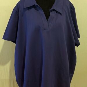 Universal Standard Blue Polo Relaxed Fit Size L but see size chart fits 22-24